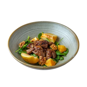 Теплый салат с печенью